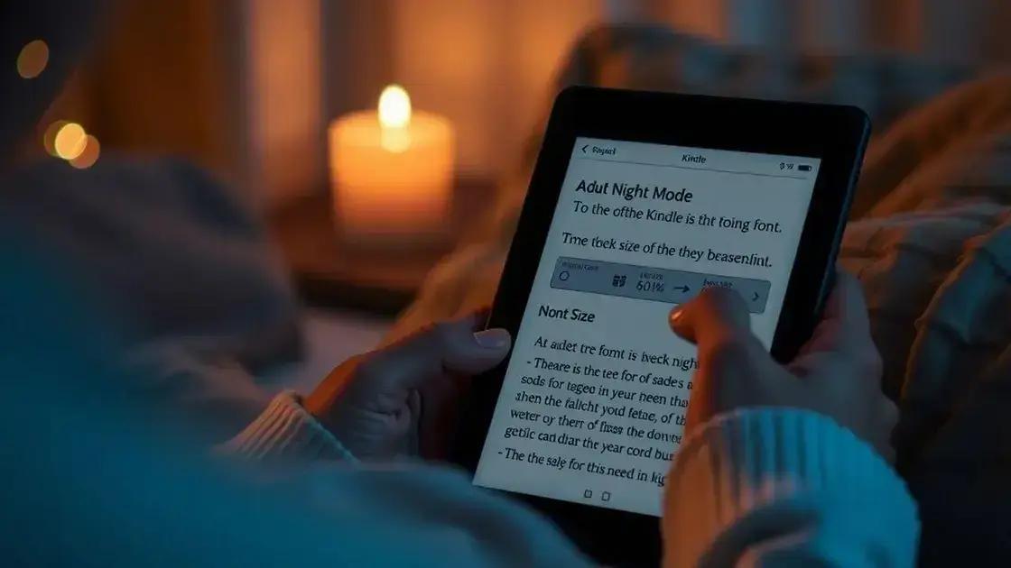Ajustes de leitura: Fontes e Modo noturno